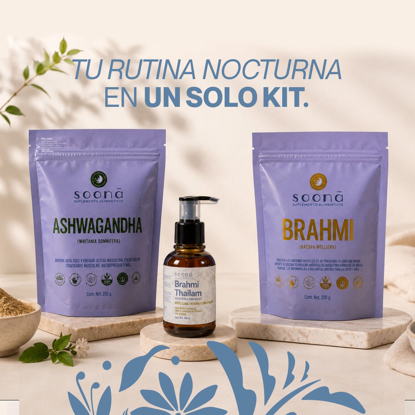 Kit Soona Sueño Profundo – Sistema Ayurveda para Dormir Mejor, Bajar el Ritmo y Despertar con Más Energía